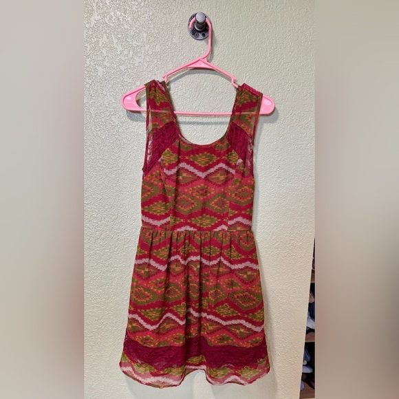 Band of Gypsies Dresses & Skirts - Band of Gypsies Red and Green Patterned Dress